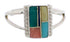 Southwest Multicolor Silver Ring Size 6-1/4 EX43203
